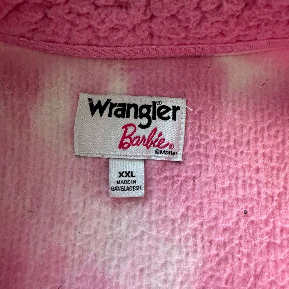 Wrangler x Barbie Girl's sizing Western Pink Sherpa Jacket size XXL - Picture 8 of 12